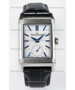 Jaeger-LeCoultre Reverso Super Clone DuoFace Blue/White Steel Replica Watch 