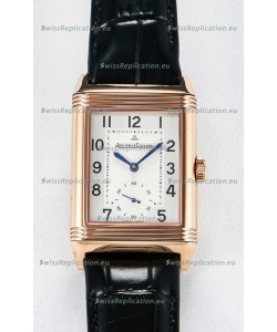 Jaeger-LeCoultre Reverso Super Clone DuoFace Black/White Rose Gold Replica Watch 