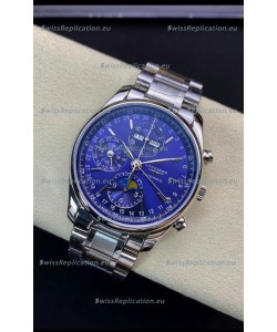 Longines Master Collection REF L2.673.4.92.6 Swiss Replica Watch in Blue Dial Steel Strap