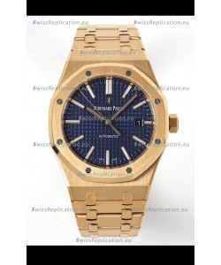 Audemars Piguet Royal Oak 15400 41MM Blue Dial 904L Rose Gold CALIBRE 3120 Movement 1:1 Mirror Replica