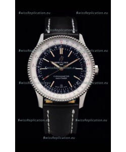 Breitling Navitimer 1 Automatic Swiss Replica Watch in Black Dial - Leather Strap