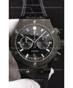 Hublot Classic Fusion Chronograph Ceramic Casing/Bezel Black Dial 1:1 Mirror Replica Watch 