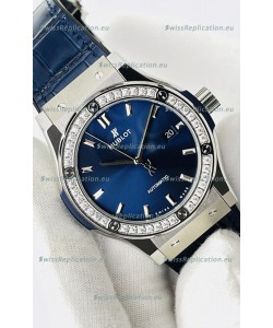 Hublot Classic Fusion Stainless Steel Blue Dial Swiss Replica Watch 1:1 Mirror Quality 
