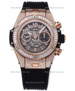 Hublot Big Bang Unico Rose Gold Diamonds Casing 1:1 Mirror Edition Swiss Replica Watch