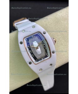 Richard Mille RM-07-01 Diamonds Dial White Ceramic Ladies 1:1 Swiss Replica Watch 
