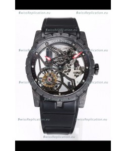 Roger Dubuis Excalibur Spider Flying Tourbillon Skeleton Carbon Casing 42MM 1:1 Mirror Swiss Watch