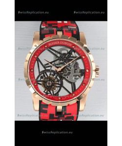 Roger Dubuis Excalibur Spider Flying Tourbillon Skeleton Rose Gold Casing 42MM 1:1 Mirror Swiss Watch