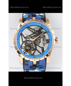 Roger Dubuis Excalibur Spider Flying Tourbillon Skeleton Rose Gold Casing 42MM 1:1 Mirror Swiss Watch