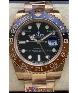 Rolex GMT Masters II M126715CHNR Everose Gold Swiss Replica 1:1 Mirror Watch - 904L Steel 