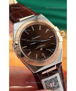 Omega Co-Axial Constellation 39MM Two Tone Rose Gold Brown Dial 1:1 Mirror Replica Watch