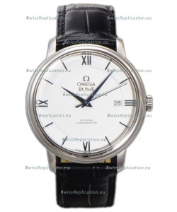 Omega De-Ville Annual Co-Axial Swiss Replica Watch 1:1 Mirror Edition in White Dial 39.5MM