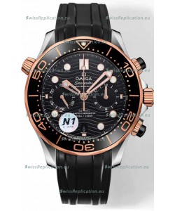 Omega Seamaster Co-Axial Master Chronograph Two Tone Black Dial 44MM 1:1 Mirror Replica