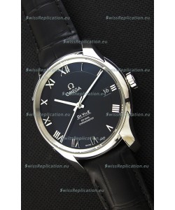 Omega De-Ville Annual Calendar Co-Axial Swiss Replica Watch 1:1 Mirror Edition in Black Dial