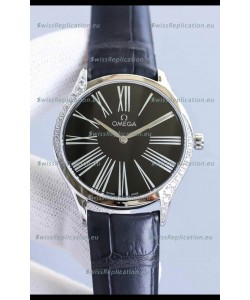 Omega De Ville Tresor Edition Swiss Quartz Watch 36MM Steel Casing Black Dial