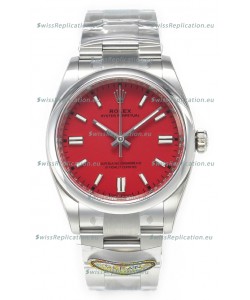 Rolex Oyster Perpetual Super Clone REF#126000 36MM Swiss Movement Swiss Replica Red Dial Swiss Replica