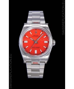 Rolex Oyster Perpetual REF#124300 41MM Cal.3230 Movement Swiss Replica Red Dial 904L Steel 1:1 Mirror Replica Watch