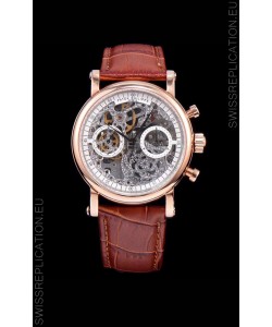 Patek Philippe Complications Skeleton Chronograph Watch in Rose Gold 