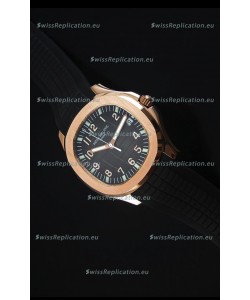 Patek Philippe Aquanaut Jumbo Rose Gold 1:1 Mirror Replica Watch - Black Colored Dial