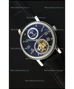 Patek Philippe Japanese MoonPhase Tourbillon Replica Watch Black Dial