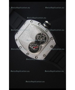 Richard Mille RM053 Tourbillon Pablo Mac Donough Swiss Replica Watch in Titanium Case Black Strap