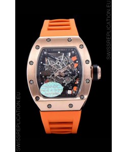 Richard Mille RM035 AMERICAS 18K Rose Gold Replica Watch in Orange Strap