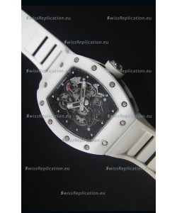 Richard Mille RM055 White Ceramic Case Watch in Black Inner Bezel