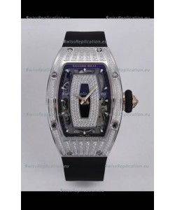 Richard Mille Super Clone RM07-01 Diamonds Paved 904L Steel Casing Automatic Replica Watch