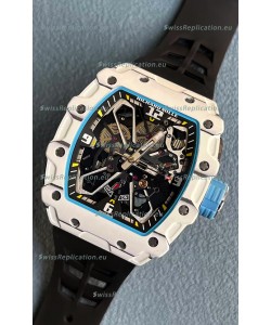 Richard Mille RM35-03 Rafael Nadal Edition White Carbon Fiber Casing 1:1 Mirror Replica Watch in Black Strap
