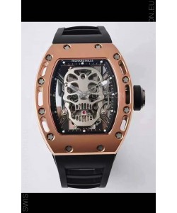Richard Mille RM052 Skull Genuine Tourbillon Edition Watch in Rose Gold Casing