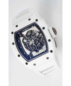 Richard Mille RM055 Ceramic Casing 1:1 Mirror Replica Watch in White Strap 