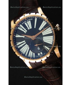 Roger Dubuis Excalibur RDDBEX0587 Pink Gold Grey Dial Swiss Replica Watch