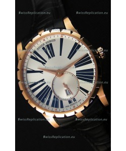 Roger Dubuis Excalibur RDDBEX0587 Pink Gold Steel White Dial Swiss Replica Watch