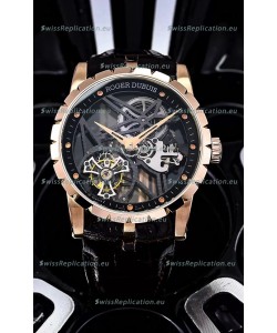 Roger Dubuis Excalibur Spider Flying Tourbillon Skeleton Rose Gold Casing 42MM 1:1 Mirror Swiss Watch