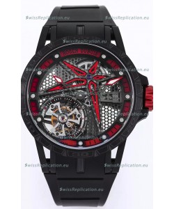 Roger Dubuis Excalibur Spider Pirelli Edition DLC Coated Titanium 1:1 Genuine Tourbillon Replica Watch 