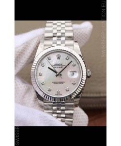 Rolex Datejust 41MM Cal.3135 Movement Swiss Replica Watch in 904L Steel Pearl Dial