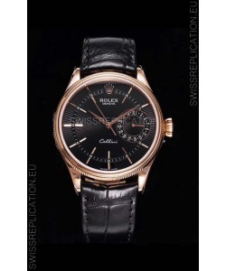 Rolex Cellini Date Ref#50515 Replica 1:1 Mirror Rose Gold 904L Steel Watch Brown Dial