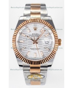 Rolex Super Clone Datejust ETA 3235 Movement 41MM Two Tone Rose Gold Plating Fluted Dial Watch