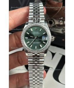 Rolex Super Clone Datejust ETA 2688 Movement 31MM Stainless Steel Case Green Dial Watch