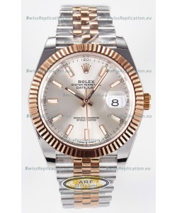 Rolex Super Clone Datejust ETA 3235 Movement 41MM Two Tone Rose Gold Plating Steel Dial Watch