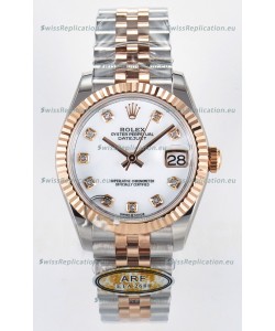 Rolex Super Clone Datejust ETA 2688 Movement 31MM Two Tone Rose Gold Swiss White Dial