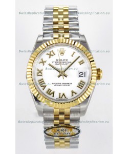 Rolex Super Clone Datejust ETA 2688 Movement 31MM Two Tone Yellow Gold Swiss White Dial