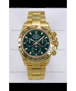 Rolex Daytona John Mayer Super Clone 116508 Yellow Gold Green Dial Cal.4130 Movement Swiss Replica
