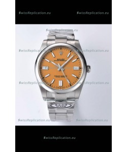 Rolex Oyster Perpetual REF#124300 41MM Cal.3230 Movement Swiss Replica Dark Yellow Dial 904L Steel 1:1 Mirror Replica Watch