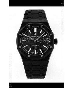Audemars Piguet Royal Oak PVD Coated Swiss Replica Watch 3120 Swiss Movement - Black Dial 
