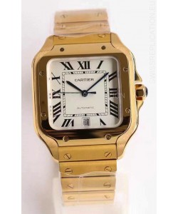 Cartier Santos De Cartier XL 1:1 Yellow Gold Casing Swiss Replica Watch 40MM