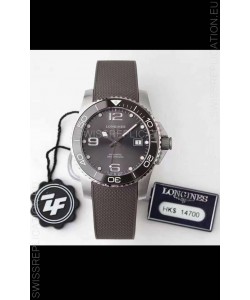 Longines HydroConquest 1:1 Mirror Swiss Replica Watch in Grey Dial Rubber Strap