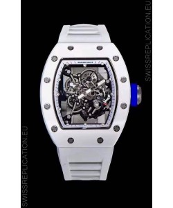 Richard Mille RM055 Ceramic Casing 1:1 Mirror Replica Watch in White Strap 
