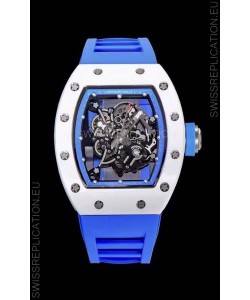 Richard Mille RM055 Ceramic Casing 1:1 Mirror Replica Watch in Blue Strap 