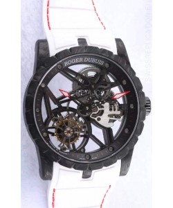 Roger Dubuis Excalibur Spider Flying Tourbillon Skeleton Carbon Casing 1:1 Mirror Swiss Watch