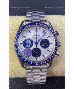 Omega Speedmaster Silver Snoopy 1:1 Replica (Rotating Globe and Snoopy at Rear)